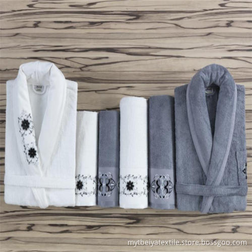 Solid Color Fashion Comfortable 100 Cotton Terry Bathrobe